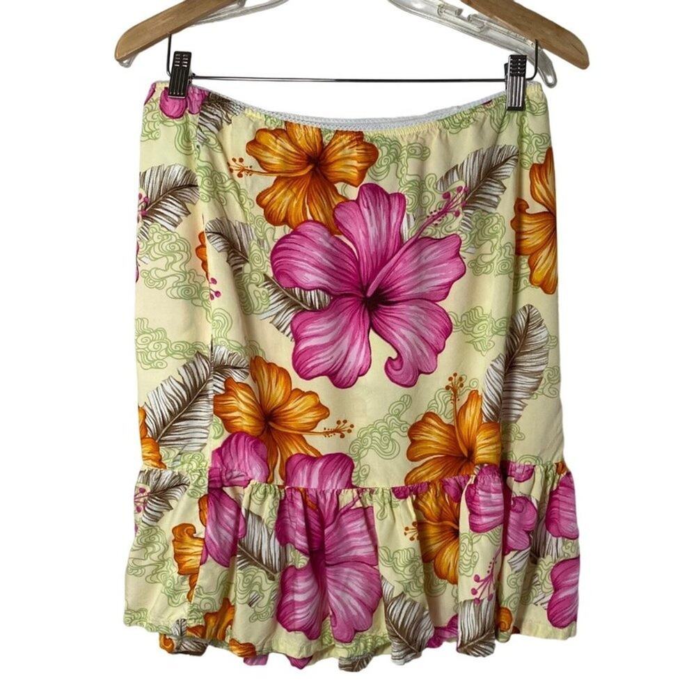 O'NEILL “Lana Kai" Tropical, Floral Skirt, Beachwear, Casual, Large, Resort-wear